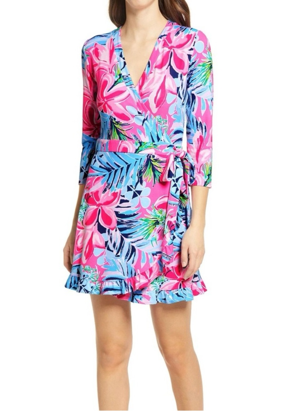 Lilly Pulitzer Jessalynne Wrap Romper Dress Cockatoo Pretty in Pink Sz XL